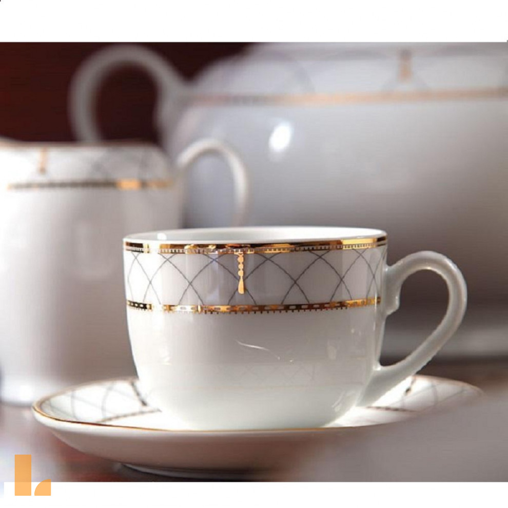 سرویس چای خوری 12 پارچه چینی زرین ایران مدل روما درجه عالی