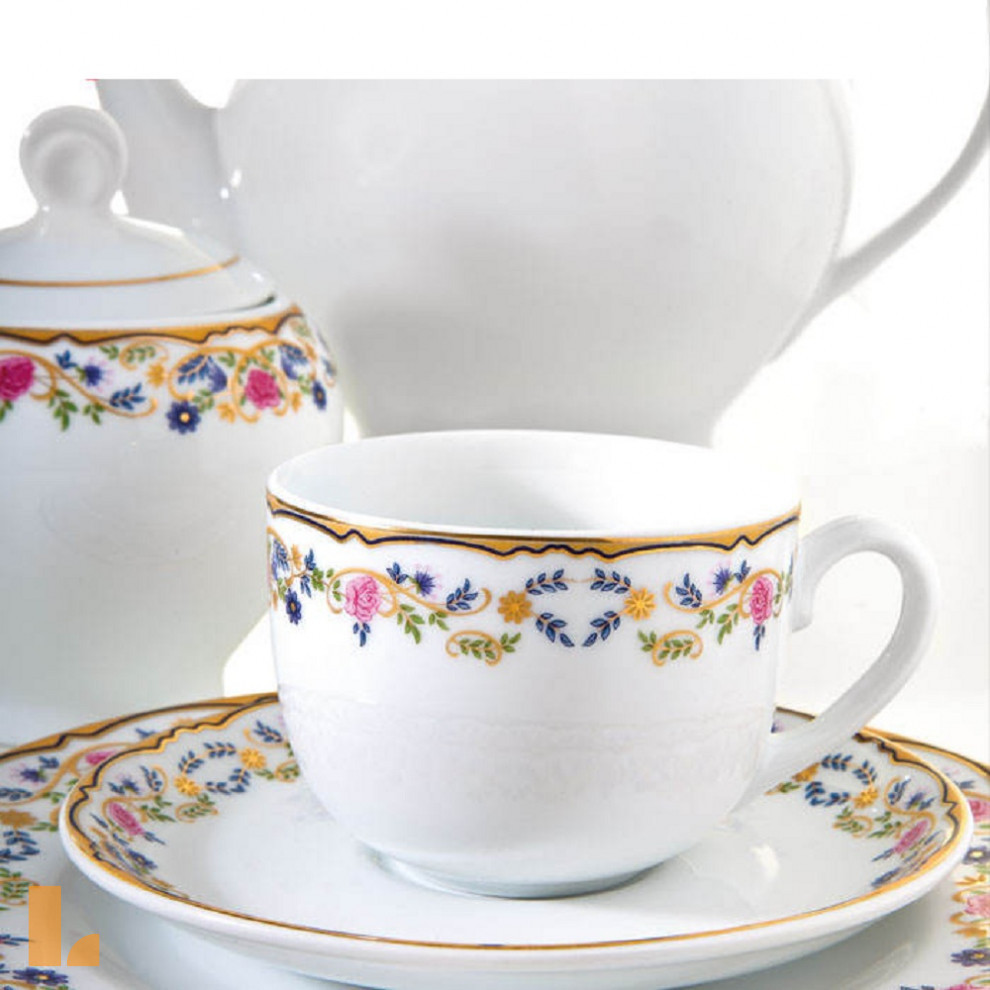 سرویس چای خوری 12 پارچه چینی زرین ایران طرح گلستان درجه عالی