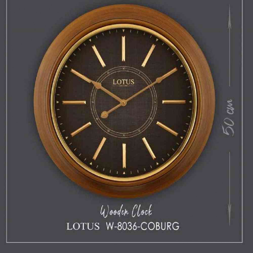 ساعت دیواری لوتوس مدل چوبی w-8036