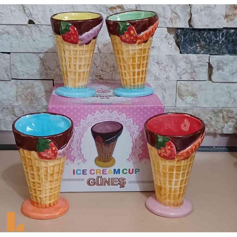 بستنی خوری مدل GUNES مجموعه 4 عددی